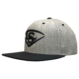 Louisville Slugger Snapback Flat Bill Hat - Heathered/Black